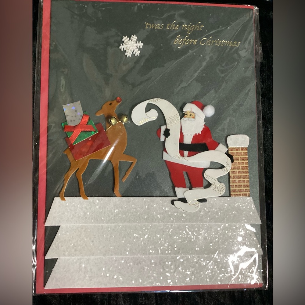 BURGOYNE Festive Holiday Dimensional Greeting Cards Set Of 5 - Picture 3 of 12